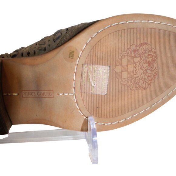 Vince Camuto Womens Sz 7M Prasata Boho Dark Gray Ankle Booties Perforated Suede - Picture 11 of 11